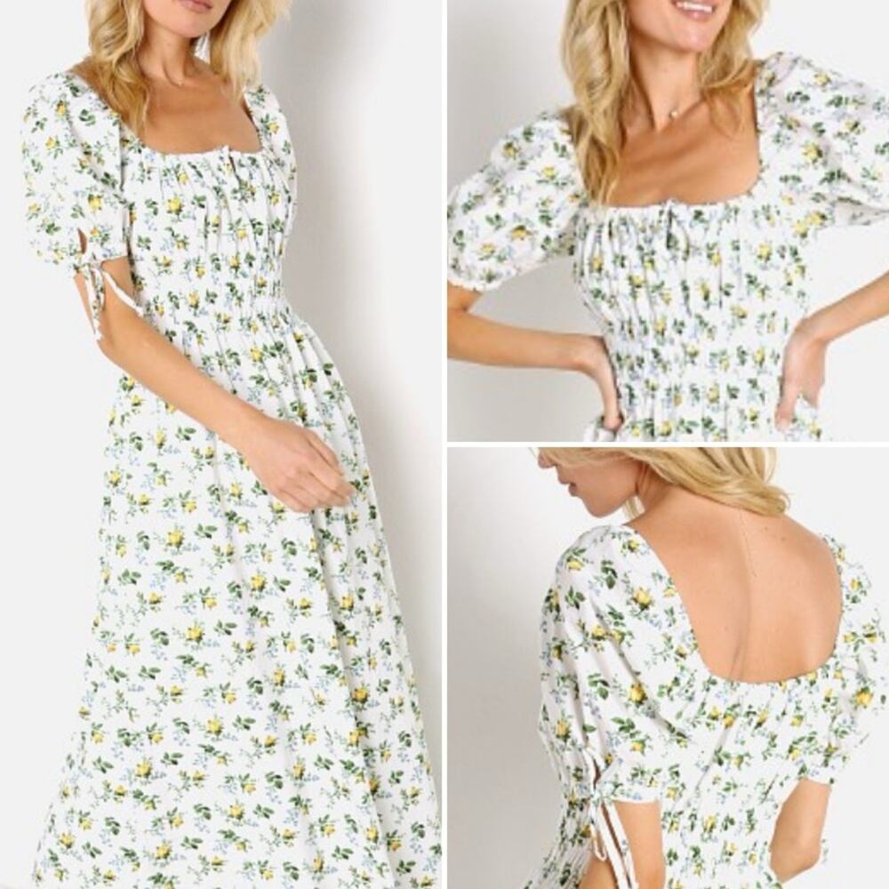 $219 Faithfull the Brand Flora Midi Dress Bendita Floral sz Small US4 NWOT